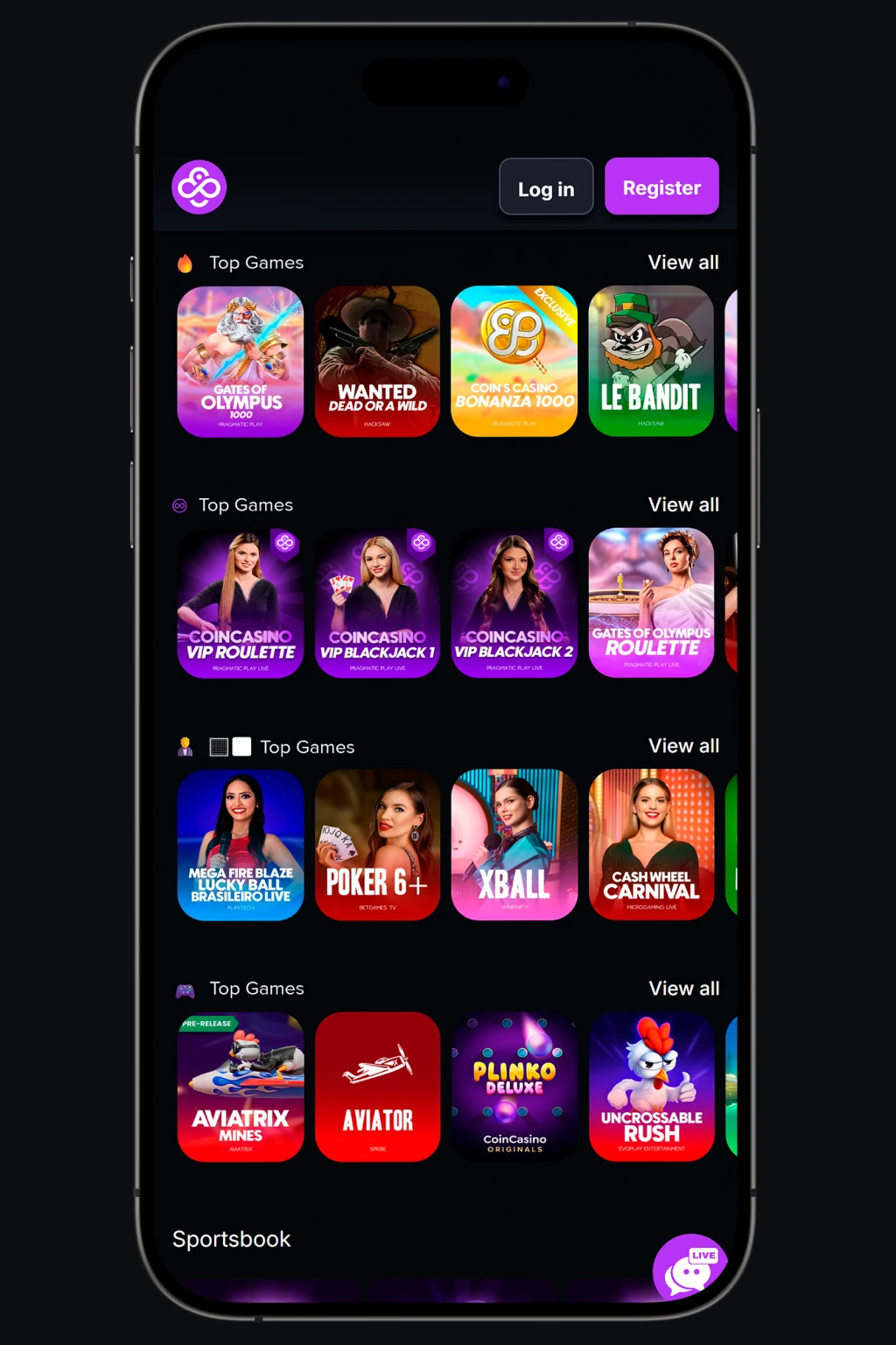 CoinCasino auf mobilen Geräten
